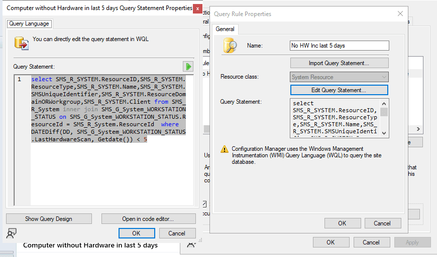 Using Datediff & GetDate in WQL