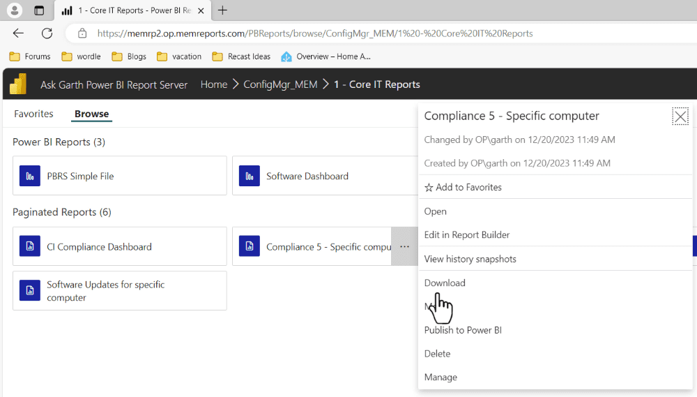 Ellipsis menu, to select Manage node