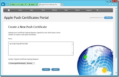 Apple Push Certificate-Step 2 Apple Push Certificate-Step 2