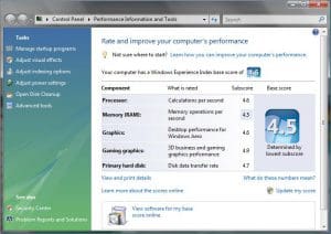 Windows Experience Index New Laptop