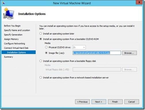 How to Create a VM for Android 4.4 R5-Installation Options