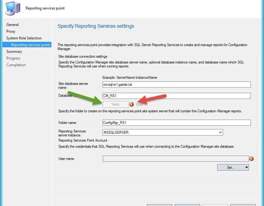 Reporting Services Point Verification Error