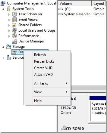 Creating a Standalone VHD-Create VHD Creating a Standalone VHD-Create VHD