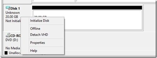 Creating a Standalone VHD-Initialize Disk Creating a Standalone VHD-Initialize Disk