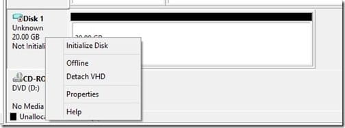 Creating a Standalone VHD-Initialize Disk