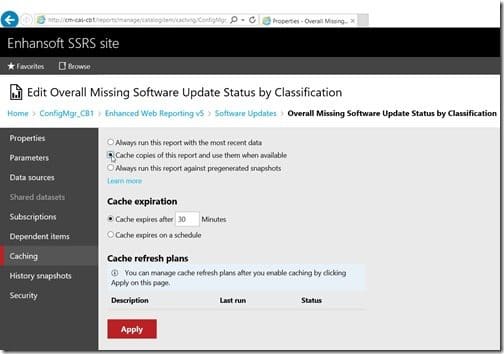 How to Setup Report Caching for a SSRS Report-Caching Node How to Setup Report Caching for a SSRS Report-Caching Node