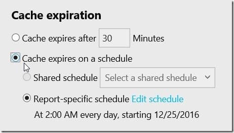 How to Setup Report Caching for a SSRS Report-Schedule
