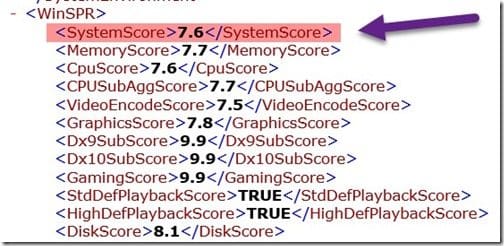 Windows Experience Index in Windows 10-System Score