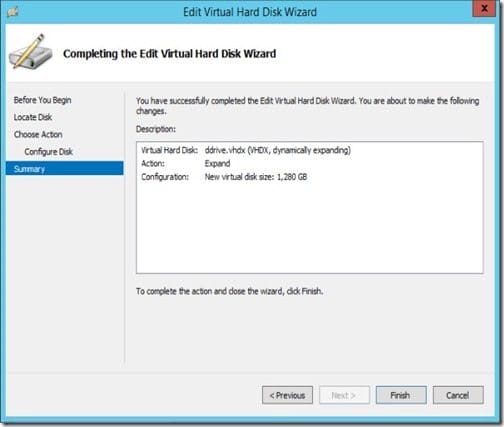 How to Expand a Disk within a VM That Is Using a VHD File-Step 6