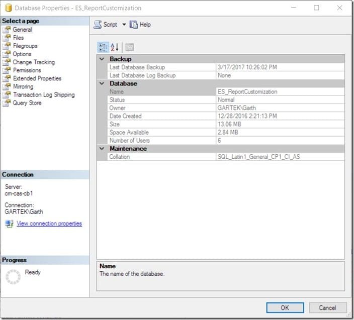 How to Define the Size of a SQL Server Database-Existing Database Step 1