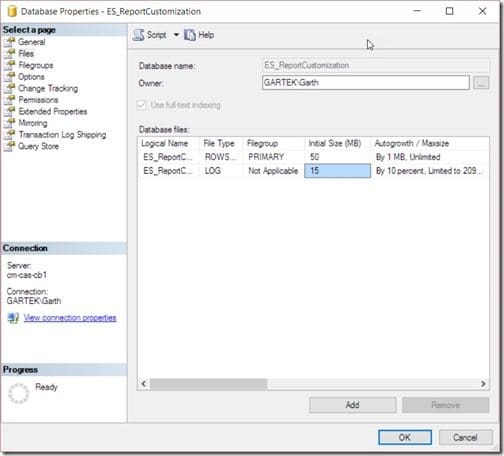 How to Define the Size of a SQL Server Database-Existing Database Step 3 Existing Database - Step 3