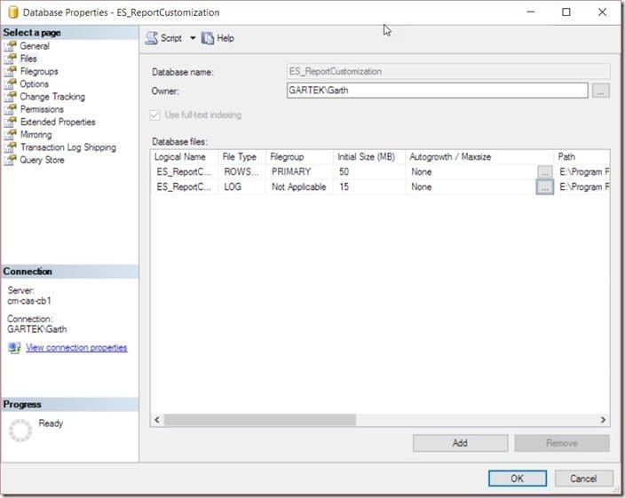 How to Define the Size of a SQL Server Database-Existing Database Step 5 Existing Database - Step 5