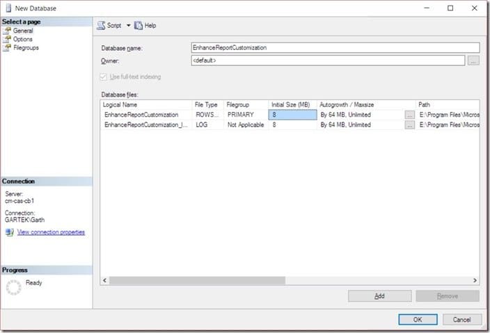 How to Define the Size of a SQL Server Database-New Database Step 1 How to Define the Size of a SQL Server Database-New Database Step 1