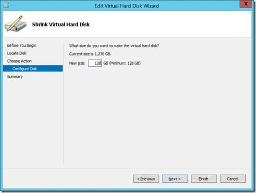 Shrink the Size of a VHD File to 128GB