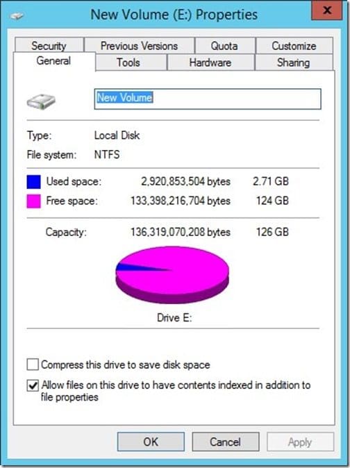 Disk size