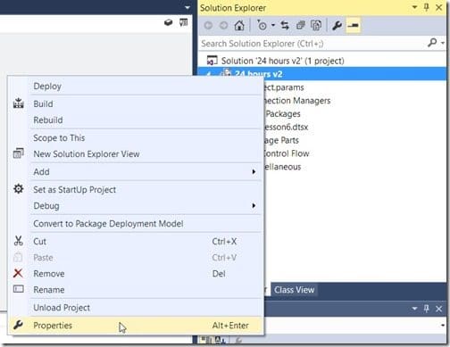 How to Set SQL Server Integration Services Protection Levels-Properties