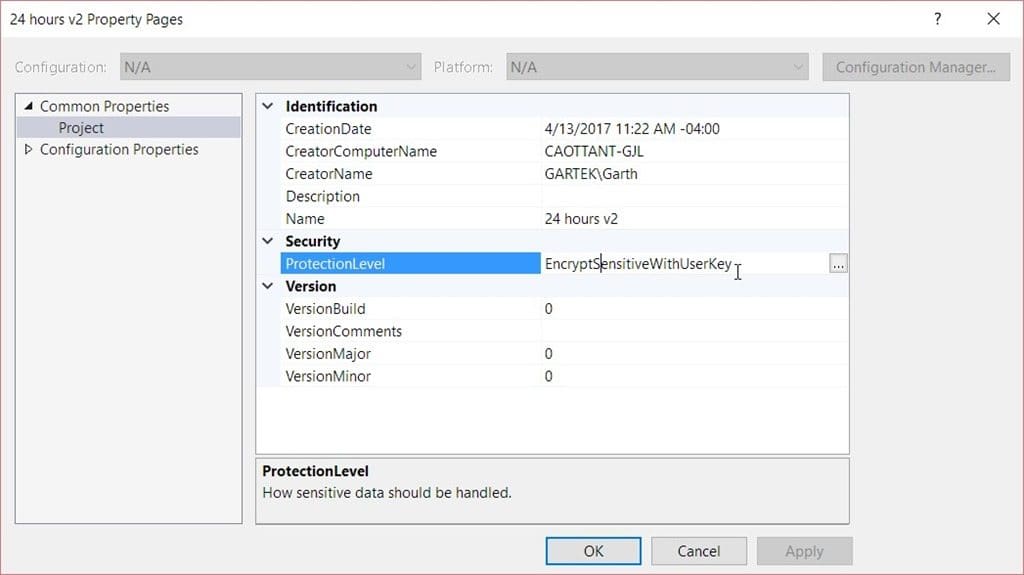 How to Set SQL Server Integration Services (SSIS) Protection Levels