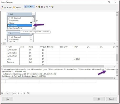 SQL Query with Purple Arrows