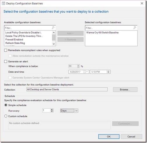 Deploy Configuration Petya Baselines