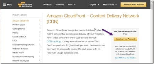 Amazon CloudFront-Create a Free Account