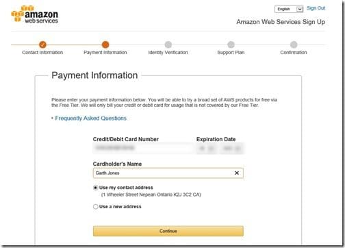 Amazon CloudFront-Payment Information