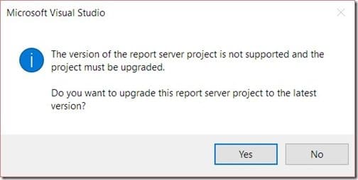 Unknown Report Version 9.0 in Visual Studio 2015-Upgrade Message