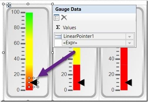 How Can I Update the Plain SSRS Gauge in a Dashboard-Indicator-Pointer