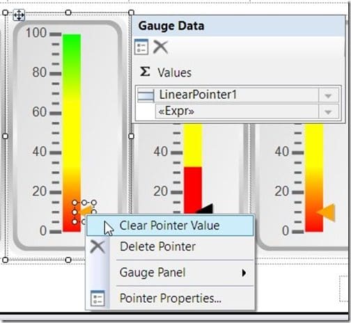 How Can I Update the Plain SSRS Gauge in a Dashboard-Pointer Properties