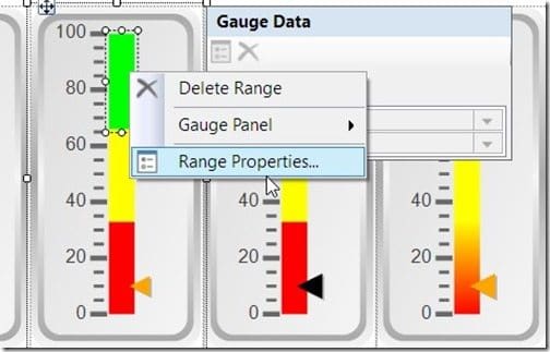 How Can I Update the Plain SSRS Gauge in a Dashboard-Range Properties
