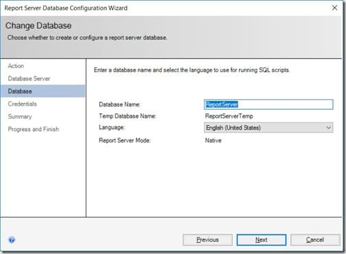 Change Database - Database