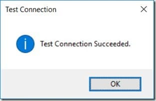 Test Connection Succeeded