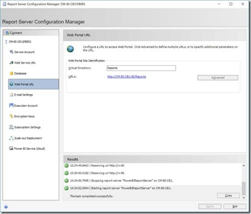 Power BI Report Server - Web Portal URL Node Web Portal URL Node