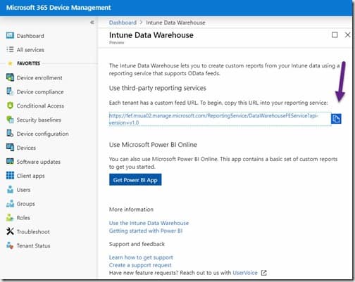 Power BI Report - Custom Feed URL