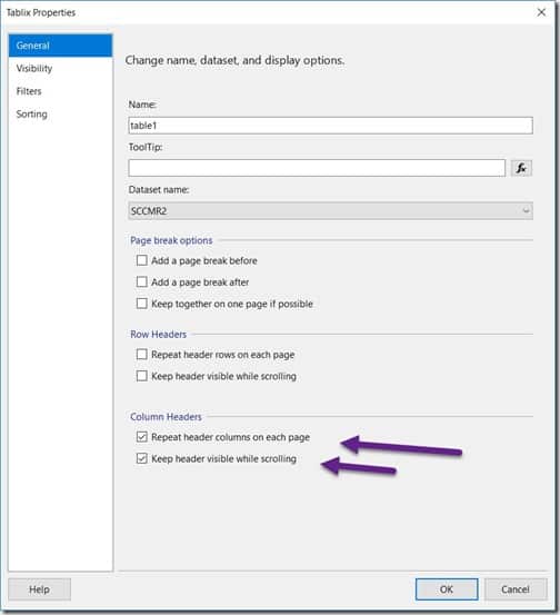 Repeating Header Rows - Column Headers