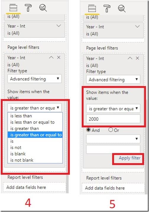 Power BI Filters - Images 4 - 5 Power BI Filters - Images 4 - 5
