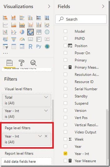 Page Level Filters