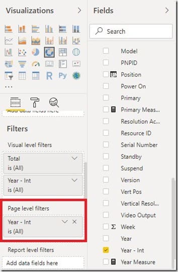 Power BI Filters - Page Level Filters Page Level Filters