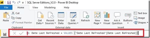 Add the Last Refreshed Date and Time - DAX Query