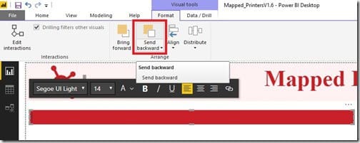 Power BI Title Padding - Send Backward