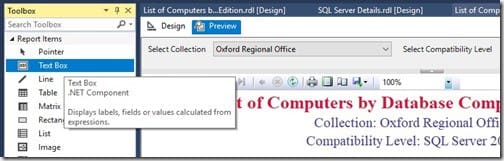 Total Number of Rows in a SSRS Table - Toolbox Menu