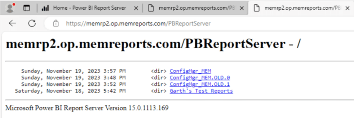 ReportServer URL in a browser