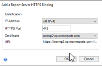 Selected Cert for Report URL.