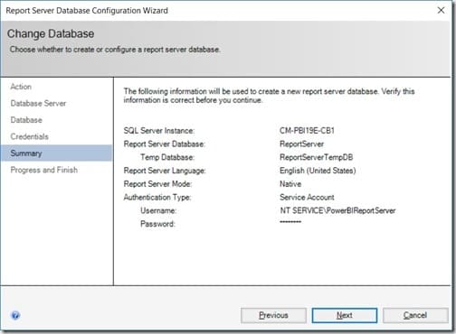 Change Database - Summary