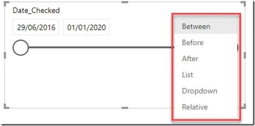 Date Range Slicer - Between Option