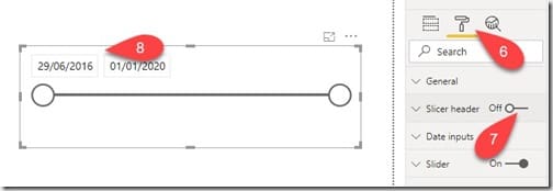 Date Range Slicer - Slicer Header