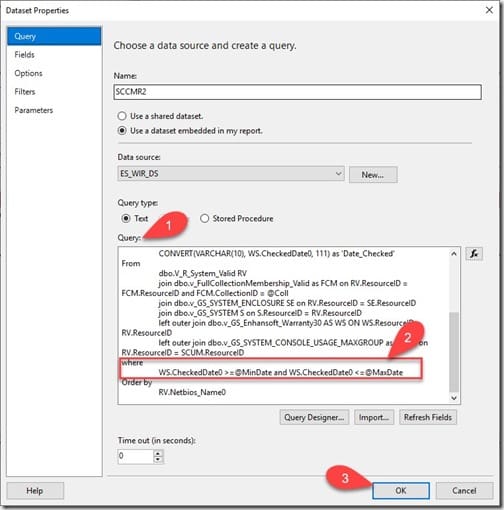 SSRS Date Range Prompt - Query