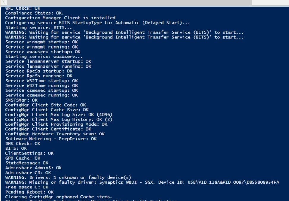 ConfigMgr Client Health – Anders Rødland Startup Script