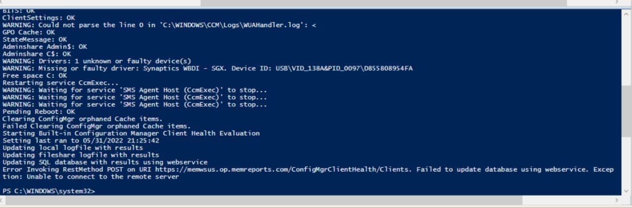 ConfigMgr Client Health - Anders Rødland Startup Script
