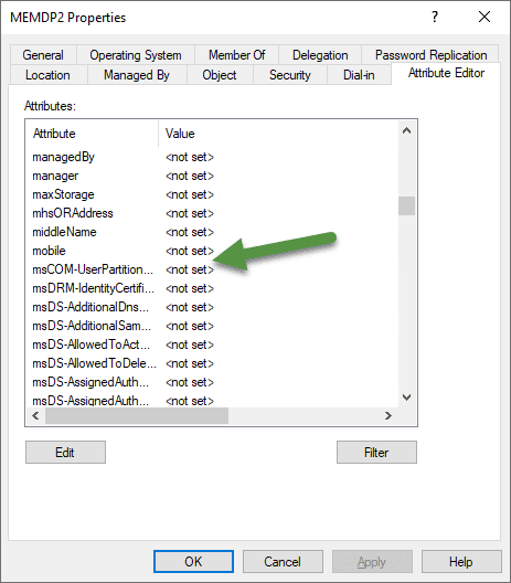 BitLocker attributes missing form attribute editor. 