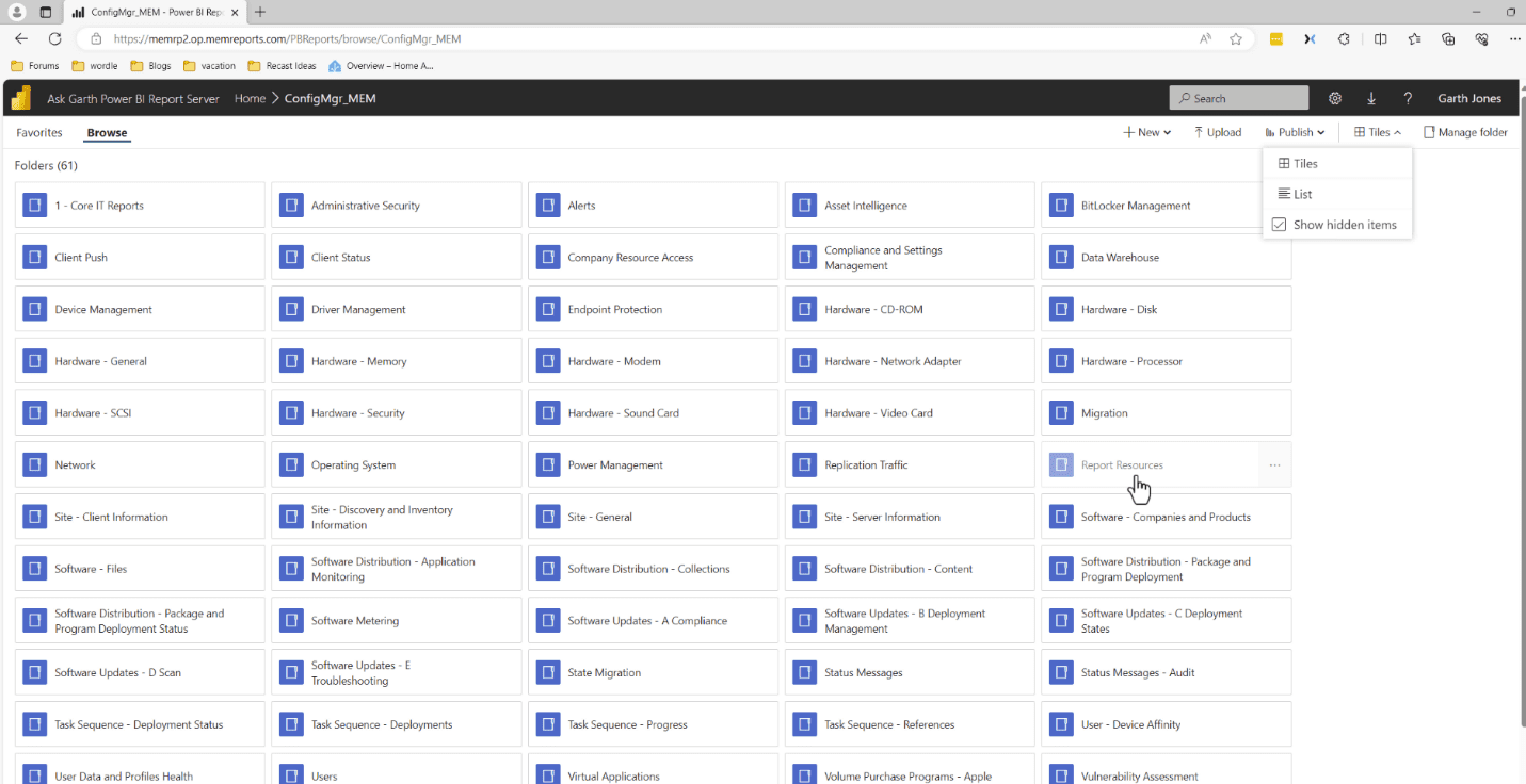 Report Resources hidden folder.
